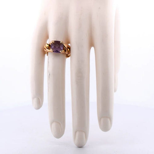 Bague 51 Bague vintage en or 18 ct avec améthyste 58 Facettes AN446 '(0079)