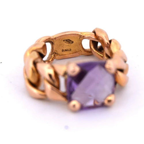 Bague 51 Bague vintage en or 18 ct avec améthyste 58 Facettes AN446 '(0079)