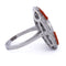 Bague 54 Bague en platine ornée de diamants et de corail 58 Facettes AN380