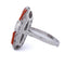 Bague 54 Bague en platine ornée de diamants et de corail 58 Facettes AN380