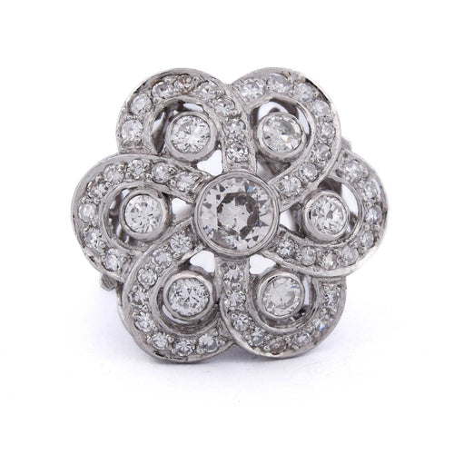 Bague 51 Bague Art déco en platine avec diamants 58 Facettes AN546 - P11 (06719)