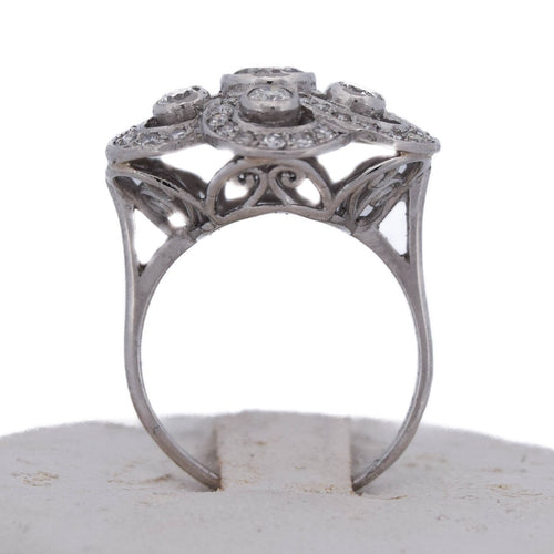 Bague 51 Bague Art déco en platine avec diamants 58 Facettes AN546 - P11 (06719)