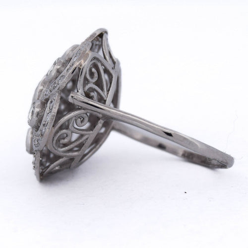 Bague 51 Bague Art déco en platine avec diamants 58 Facettes AN546 - P11 (06719)