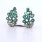 Boucles d'oreilles Boucles d'oreilles en platine avec émeraudes et diamants 58 Facettes