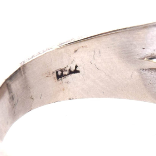 Bague 57 Bague vintage en or blanc 18 carats avec émeraude et diamants 58 Facettes AN497 '(0569)