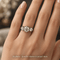 Bague 54 Anello antico in platino e oro con diamanti 58 Facettes AN460 (00569)