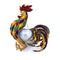 Broche Broche coq - Motif animalier en or jaune 18 carats, émaux et perles baroques 58 Facettes SP37 '(00039)