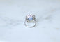 Bague Art Déco - Bague marguerite en or blanc saphir de Ceylan et diamants 58 Facettes