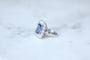 Bague Art Déco - Bague marguerite en or blanc saphir de Ceylan et diamants 58 Facettes