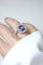 Bague Art Déco - Bague marguerite en or blanc saphir de Ceylan et diamants 58 Facettes