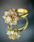 Bague 54.5 Bague marguerite en or jaune 18 carats et diamants 58 Facettes