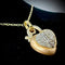 Collier Collier cœur cadenas en or tricolore serti de 1,50 ct de diamants 58 Facettes