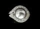 Bague 53.5 Bague en or blanc 18 carats avec perle grise et diamants 58 Facettes