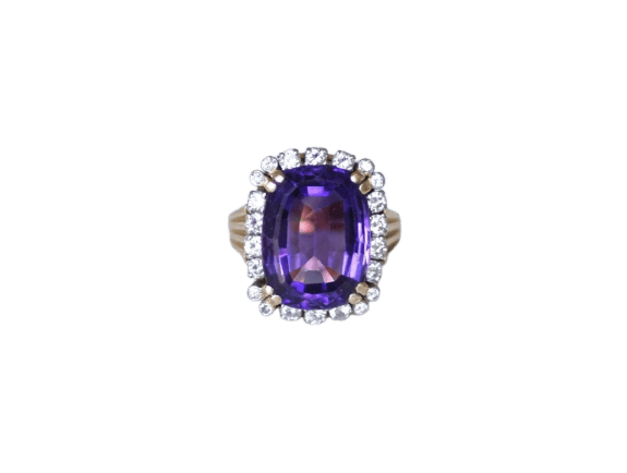 Bague 55 Bague cocktail améthyste et diamants 58 Facettes