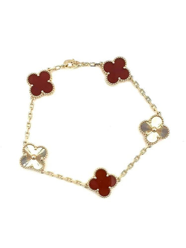 Bracelet Van Cleef & Arpels Alhambra Vintage - Bracelet en or rose et cornaline 58 Facettes