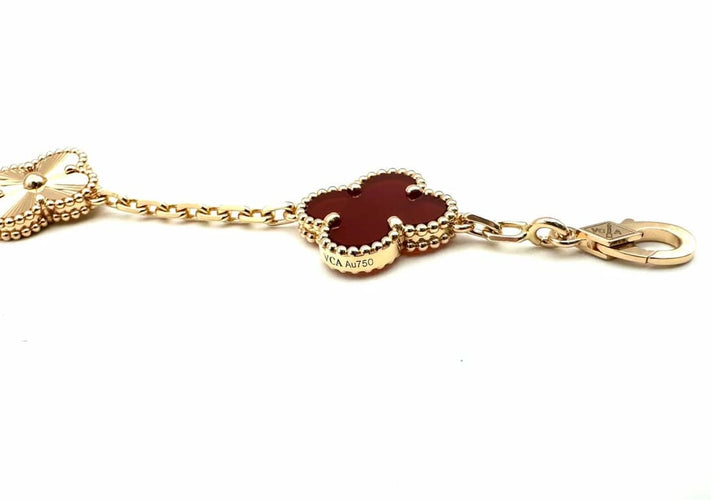 Bracelet Van Cleef & Arpels Alhambra Vintage - Bracelet en or rose et cornaline 58 Facettes