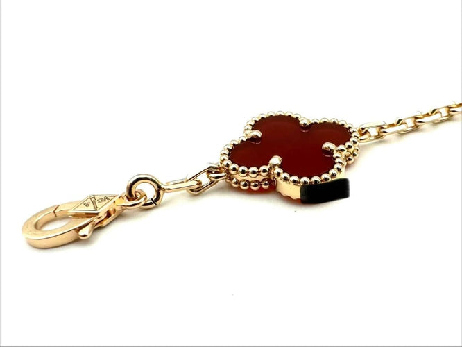 Bracelet Van Cleef & Arpels Alhambra Vintage - Bracelet en or rose et cornaline 58 Facettes