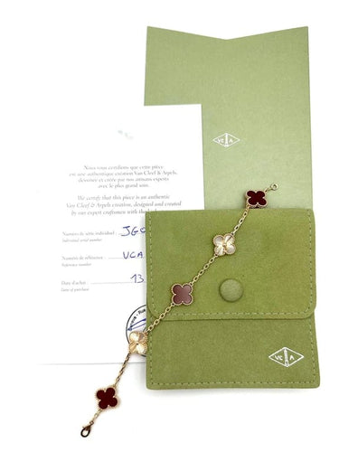 Bracelet Van Cleef & Arpels Alhambra Vintage - Bracelet en or rose et cornaline 58 Facettes