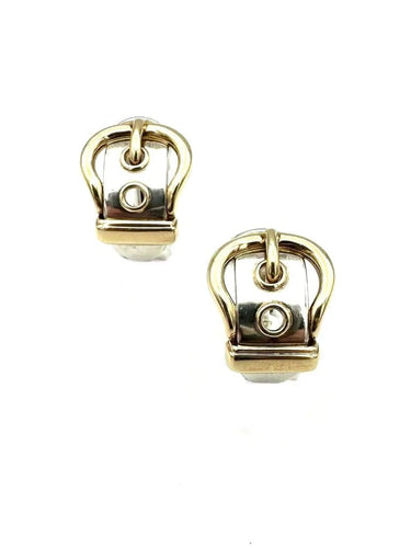 Boucles d'oreilles Hermès Boucle sellier - Boucles d’oreilles en argent et or jaune 18K 58 Facettes