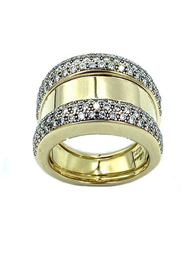 Bague 53 Chopard La Strada - Bague jonc en or jaune 18K et diamants 58 Facettes