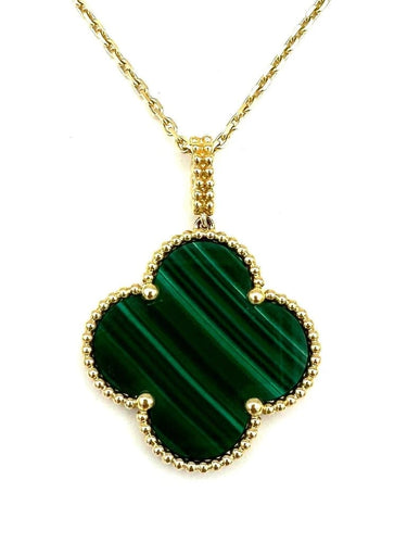 Collier Van Cleef & Arpels Magic Alhambra - Sautoir en or jaune 18K et malachite 58 Facettes