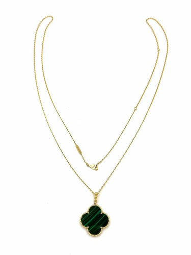 Collier Van Cleef & Arpels Magic Alhambra - Sautoir en or jaune 18K et malachite 58 Facettes