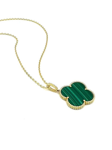 Collier Van Cleef & Arpels Magic Alhambra - Sautoir en or jaune 18K et malachite 58 Facettes
