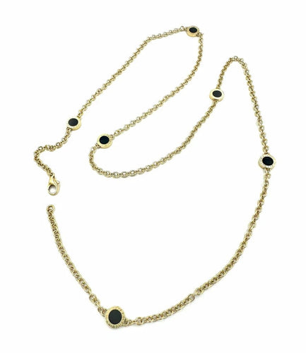 Collier BVLGARI BVLGARI - Sautoir en or jaune 18K et onyx 58 Facettes