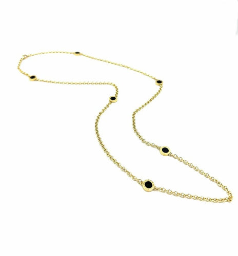 Collier BVLGARI BVLGARI - Sautoir en or jaune 18K et onyx 58 Facettes