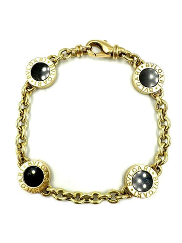 Bracelet BVLGARI BVLGARI-BVLGARI - Bracelet en or jaune 18K et onyx 58 Facettes