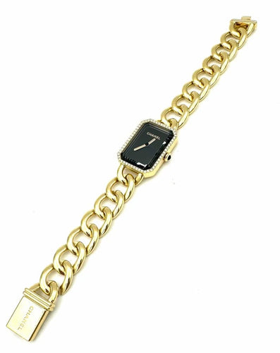 Montre Chanel Première chaîne gourmette - Montre en or jaune 18K et diamants 58 Facettes