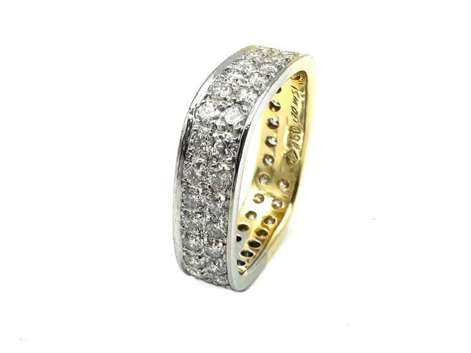 Bague 53 Bague vintage bicolore en or 18 carats et diamants 1,70 ct 58 Facettes