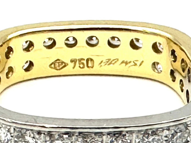 Bague 53 Bague vintage bicolore en or 18 carats et diamants 1,70 ct 58 Facettes