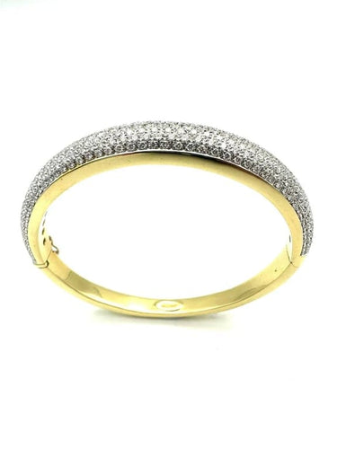 Bracelet Bucherer - Bracelet jonc ouvrant en or jaune 18K et diamants 58 Facettes