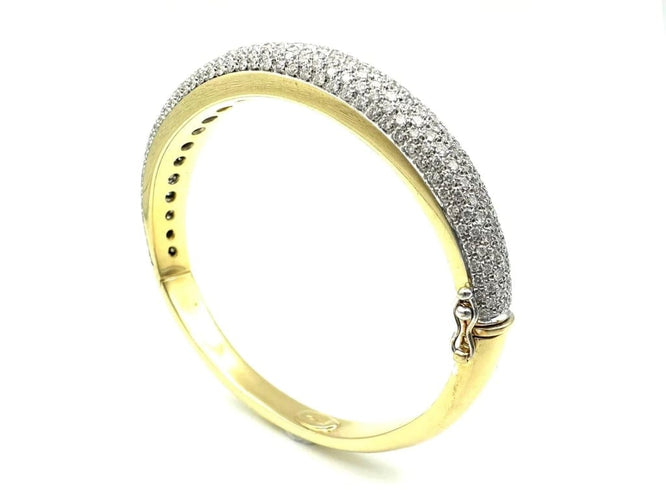 Bracelet Bucherer - Bracelet jonc ouvrant en or jaune 18K et diamants 58 Facettes