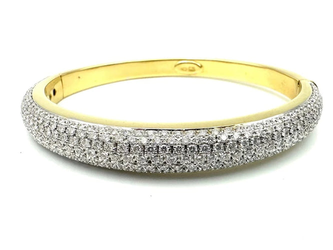 Bracelet Bucherer - Bracelet jonc ouvrant en or jaune 18K et diamants 58 Facettes