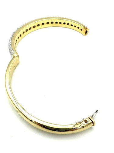 Bracelet Bucherer - Bracelet jonc ouvrant en or jaune 18K et diamants 58 Facettes