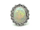 Bague Bague vintage en or blanc 18K avec opale et diamants 58 Facettes