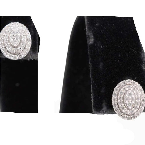 Boucles d'oreilles Boucles d’oreilles entourage en or blanc 14 carats avec diamants 58 Facettes 2027