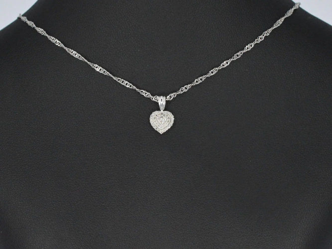 Pendentif Pendentif cœur en or blanc et diamants 58 Facettes 2078
