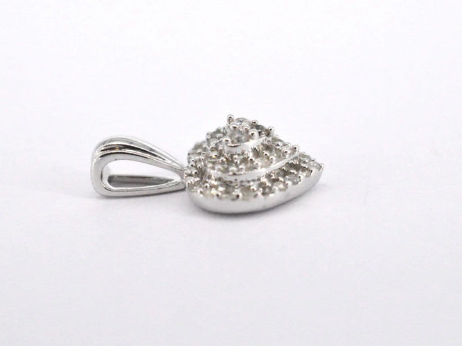 Pendentif Pendentif cœur en or blanc et diamants 58 Facettes 2078
