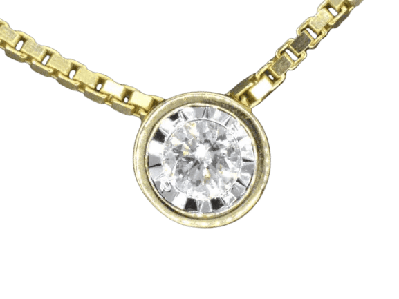 Pendentif Pendentif en or 14 carats et diamant taille brillant 58 Facettes 2092