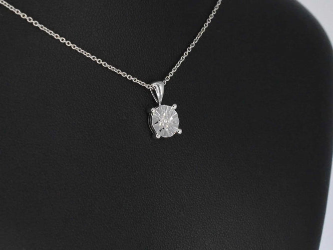 Pendentif Pendentif en or blanc 14 carats avec diamant taille brillant 58 Facettes 2190
