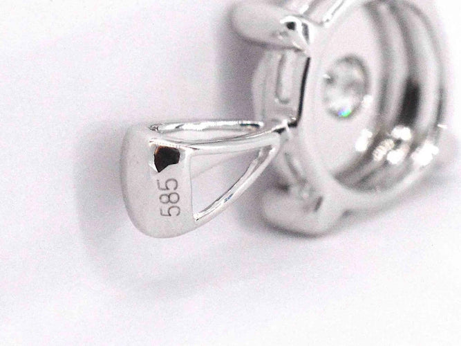 Pendentif Pendentif en or blanc 14 carats avec diamant taille brillant 58 Facettes 2190