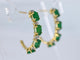 Boucles d'oreilles Boucles d'oreilles en or 14 carats avec diamants et émeraudes 58 Facettes 2135