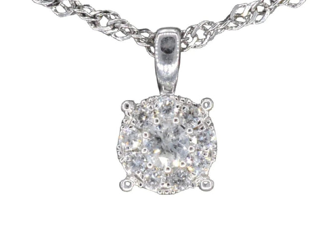 Pendentif Pendentif en or blanc 14 carats avec diamant 58 Facettes 2156