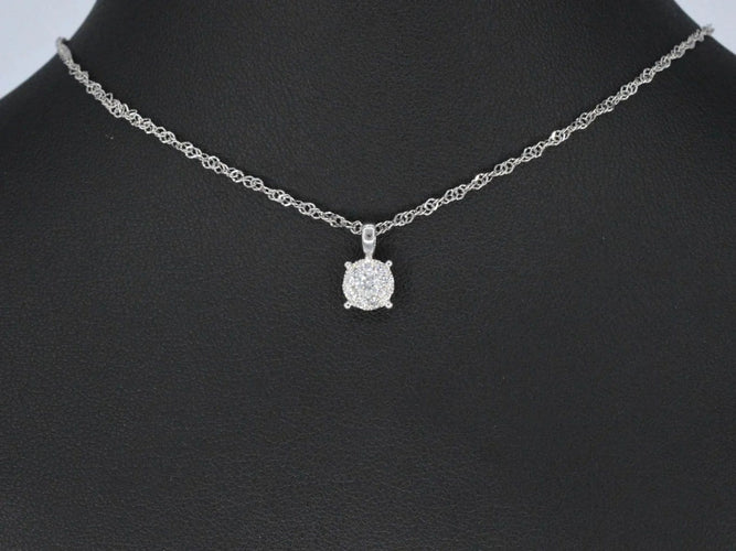 Pendentif Pendentif en or blanc 14 carats avec diamant 58 Facettes 2156