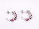 Boucles d'oreilles Boucles d'oreilles en or blanc 14 carats avec diamants et rubis 58 Facettes 2132