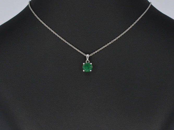 Pendentif Pendentif en or blanc 14 carats avec émeraude 58 Facettes 2205