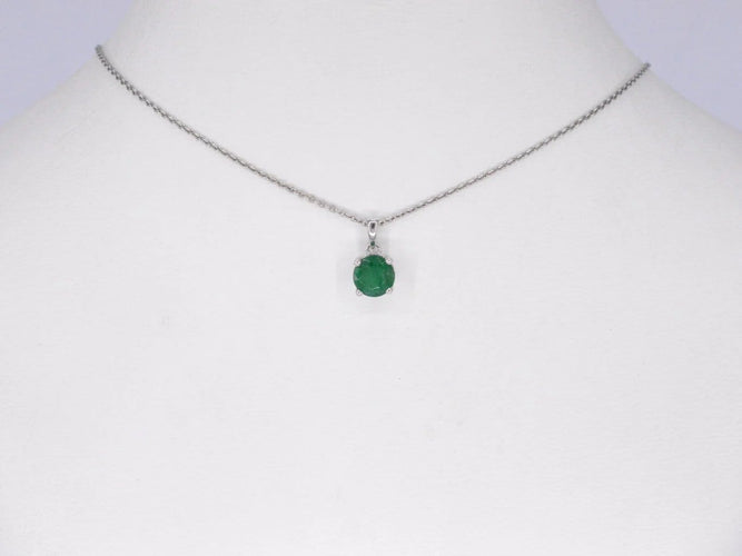 Pendentif Pendentif en or blanc 14 carats avec émeraude 58 Facettes 2205